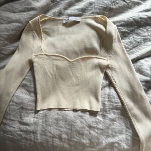 Long sleeved ribbed corset top